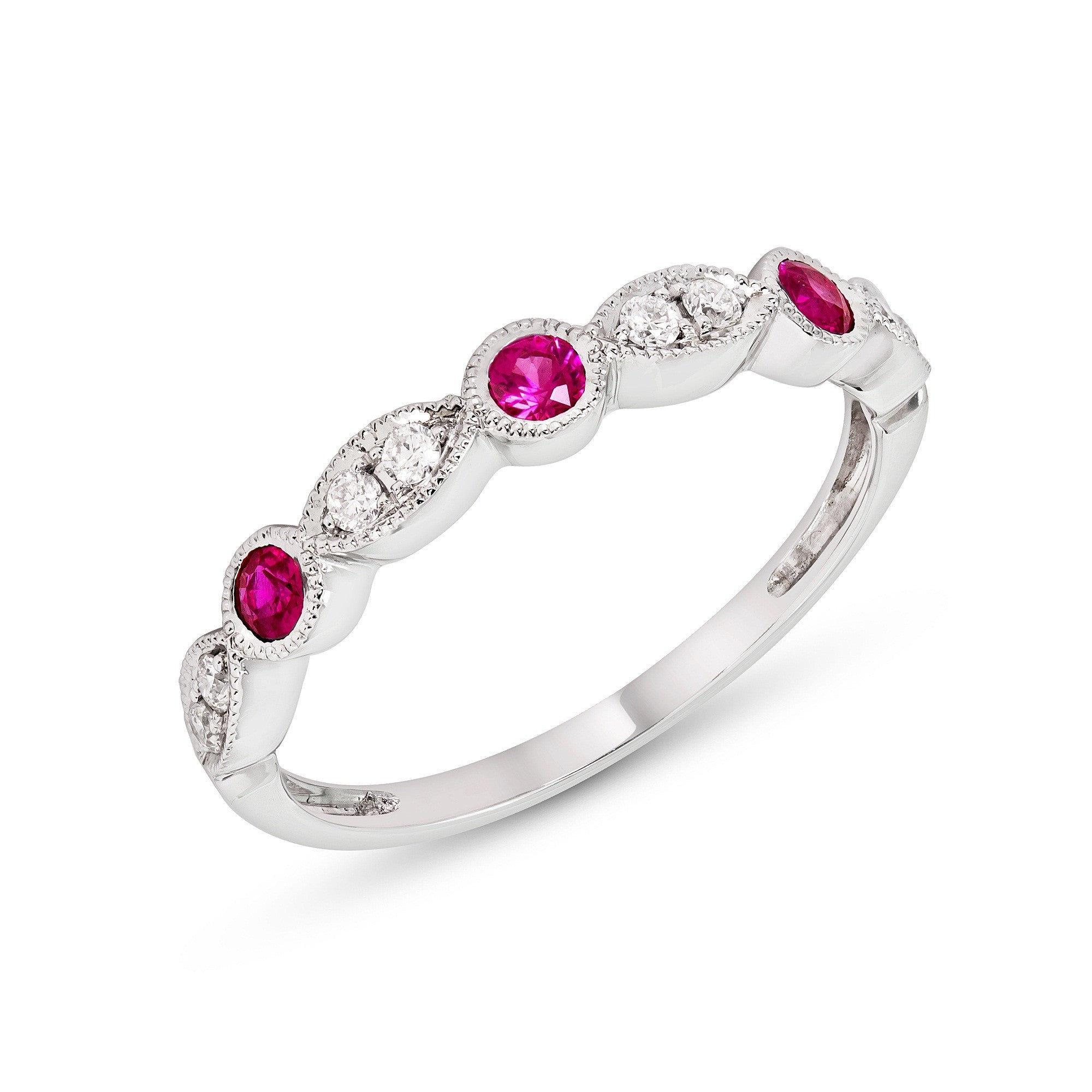 Ruby diamond anniversary band Clearance