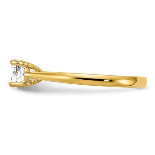 14k Yellow Gold 1/2 Ct Round VS/SI, D E F, True Origin Lab Grown Diamond Solitaire Engagement Ring- Sparkle & Jade-SparkleAndJade.com 