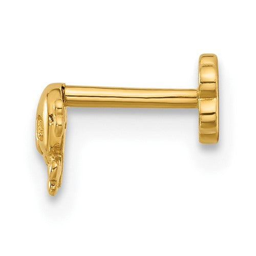 14k Yellow Gold 18 Gauge Polished Cartilage Body Jewelry