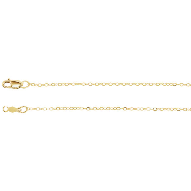 14k Yellow Gold 1.2mm Flat Cable Chain w/ Lobster Closure - Various Lengths- Sparkle & Jade-SparkleAndJade.com 