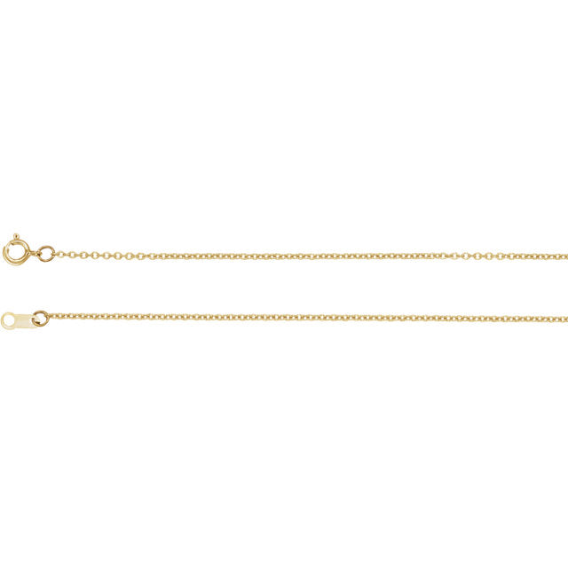 14k Yellow Gold 1mm Cable Chain w/ Spring Ring Closure - Various Lengths- Sparkle & Jade-SparkleAndJade.com CH132:6006:P