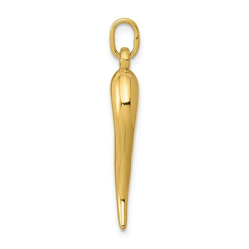 14k popular solid gold Italian horn charm pendant