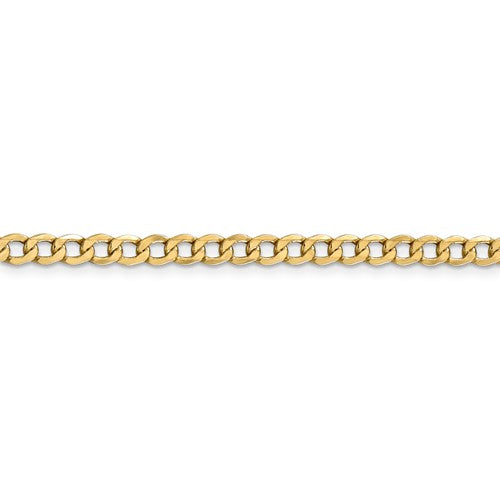 14k Yellow Gold 4.3mm Semi-Solid Curb Chain- Sparkle & Jade-SparkleAndJade.com 