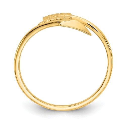 14k Yellow Gold Adjustable Lightweight Wrapped Arrow Ring- Sparkle & Jade-SparkleAndJade.com K5779