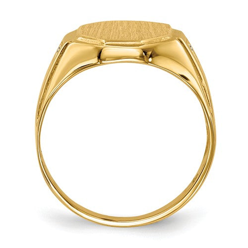 14k Yellow Gold Diamond Accented Signet Ring (Mens Sizes)- Sparkle & Jade-SparkleAndJade.com RS499AA