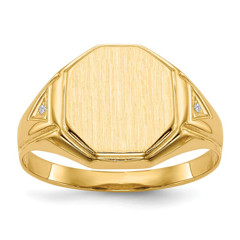 Block Monogram Signet Ring with initials for Men Gold Real Gold - Yellow 10K