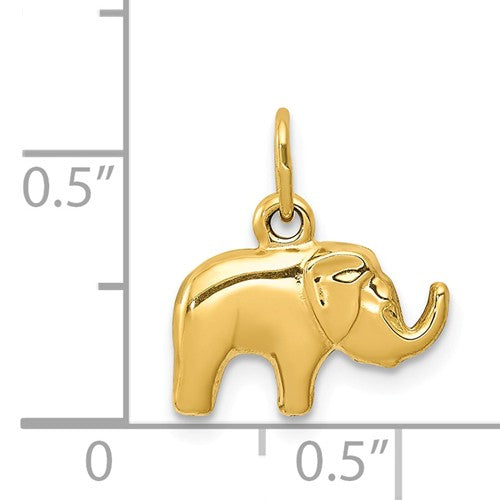 14k Yellow Gold Elephant Charm- Sparkle & Jade-SparkleAndJade.com C3531