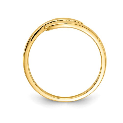 14k Yellow Gold Genuine Emerald And Diamond 3-Stone ByPass Ring- Sparkle & Jade-SparkleAndJade.com Y12995E/A RM5742-EM-003-YA