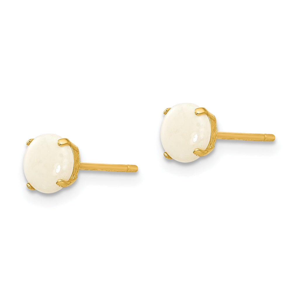 14k Yellow Gold Genuine Gemstones Post Earrings- Sparkle & Jade-SparkleAndJade.com 