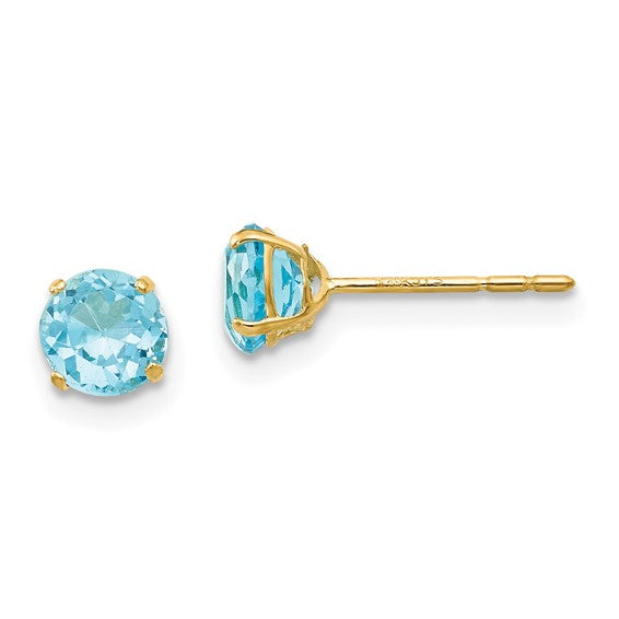 14k Yellow Gold Genuine Gemstones Post Earrings- Sparkle & Jade-SparkleAndJade.com SE2283