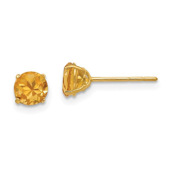 14k Yellow Gold Genuine Gemstones Post Earrings- Sparkle & Jade-SparkleAndJade.com SE2292