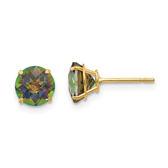 14k Yellow Gold Genuine Gemstones Post Earrings- Sparkle & Jade-SparkleAndJade.com SE2298