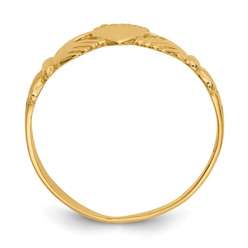 14k Yellow Gold Ladie's Solid Lightweight Claddagh Ring- Sparkle & Jade-SparkleAndJade.com D1863