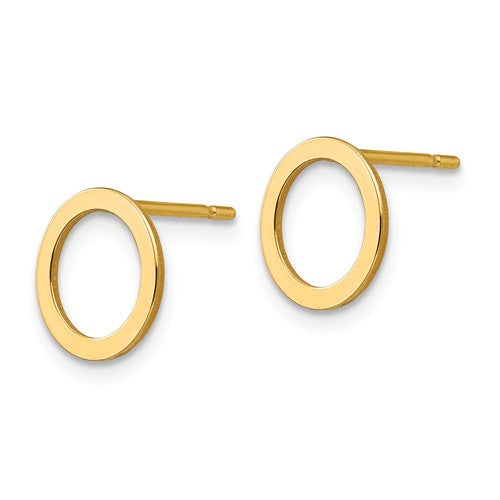 14k Yellow Gold Open Circle Earrings- Sparkle & Jade-SparkleAndJade.com XE3083