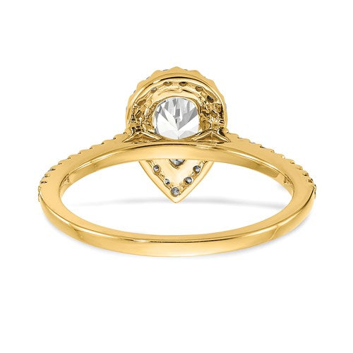 14k Yellow Gold Pear Mystic Fire Topaz and Diamond Halo Engagement Ring- Sparkle & Jade-SparkleAndJade.com RM6367E-FT-024-YAA