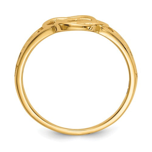 14k Yellow Gold Polished Ladies Celtic Knot Ring- Sparkle & Jade-SparkleAndJade.com D1870