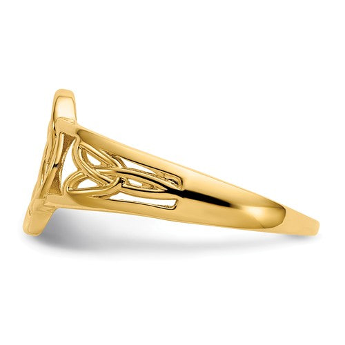 14k Yellow Gold Polished Ladies Celtic Knot Ring- Sparkle & Jade-SparkleAndJade.com D1870