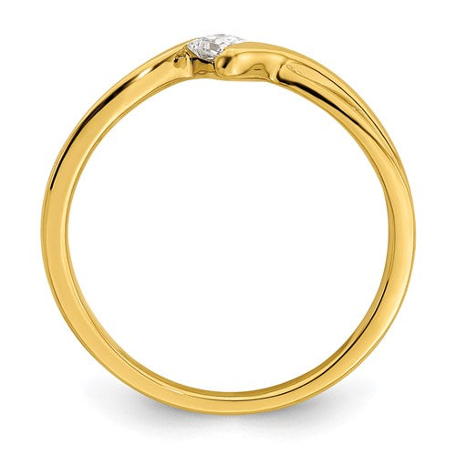 14k Yellow Gold Princess Square Lab Grown Diamond Solitaire Promise Ring- Sparkle & Jade-SparkleAndJade.com RM6503-016-YLG