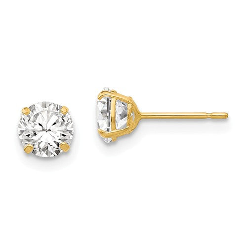 268649c01 14k Yellow Gold Round CZ Stud Earrings - Various Sizes Available ...
