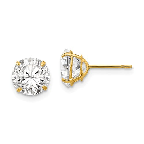 14k Yellow Gold Diamond Cut Etched Hoop Jacket Cubic Zirconia Cz outlet Studs Earrings