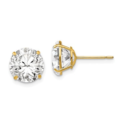 Cubic Zirconia CZ Half Hoop 14k store Yellow Gold Earrings