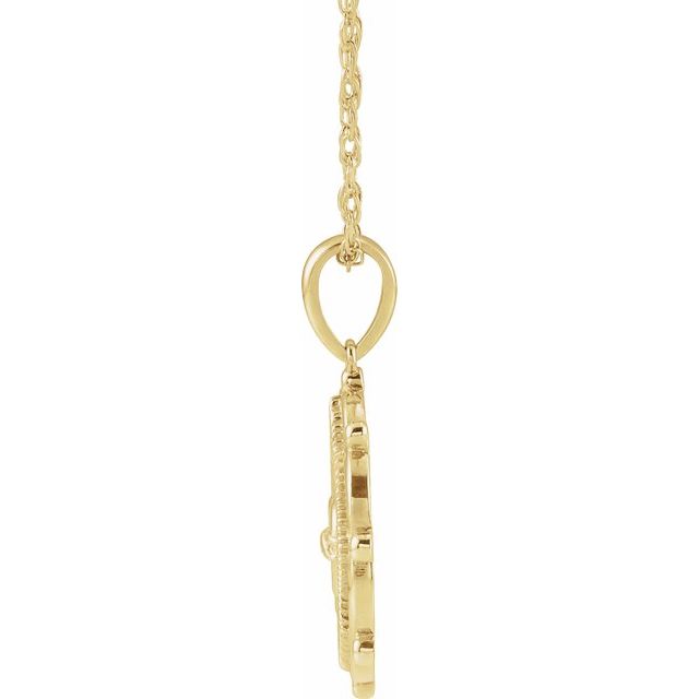 14k Yellow Gold Sacred Heart 18" Necklace- Sparkle & Jade-SparkleAndJade.com R45414:111:P