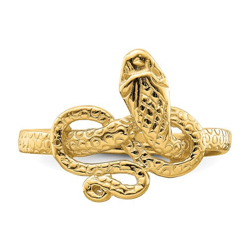 14k Yellow Gold Snake Ring- Sparkle & Jade-SparkleAndJade.com K4541