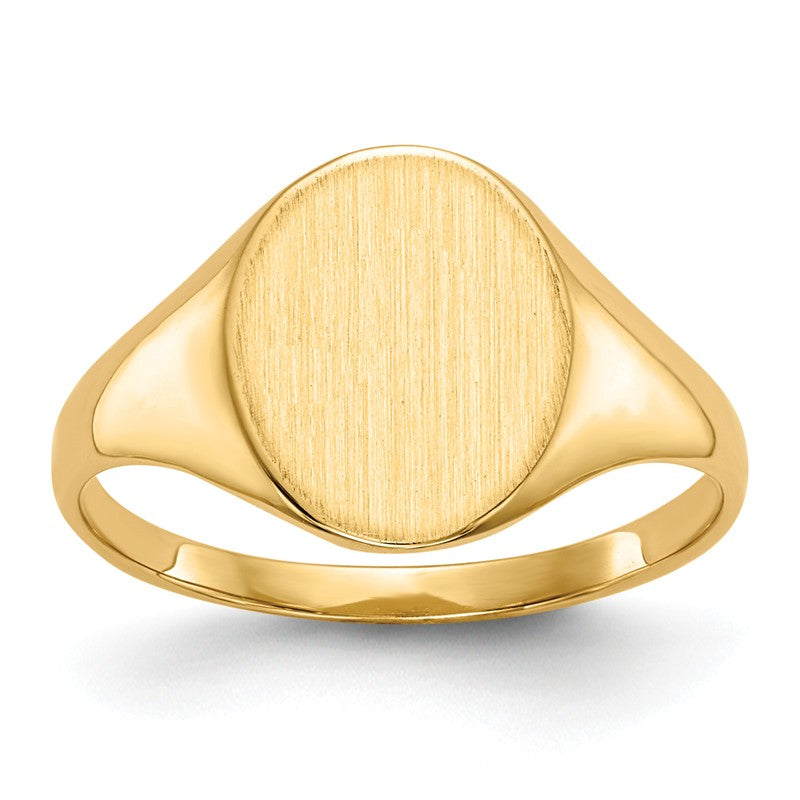 14k Yellow Gold Solid 10mm Oval Signet Ring (Ladies Sizes)- Sparkle & Jade-SparkleAndJade.com RS101