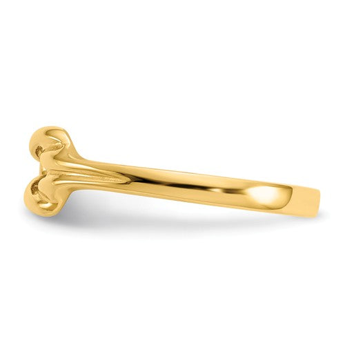 14k Yellow Gold Solid Freeform Infinity Love Knot Ring- Sparkle & Jade-SparkleAndJade.com K4600 // R765