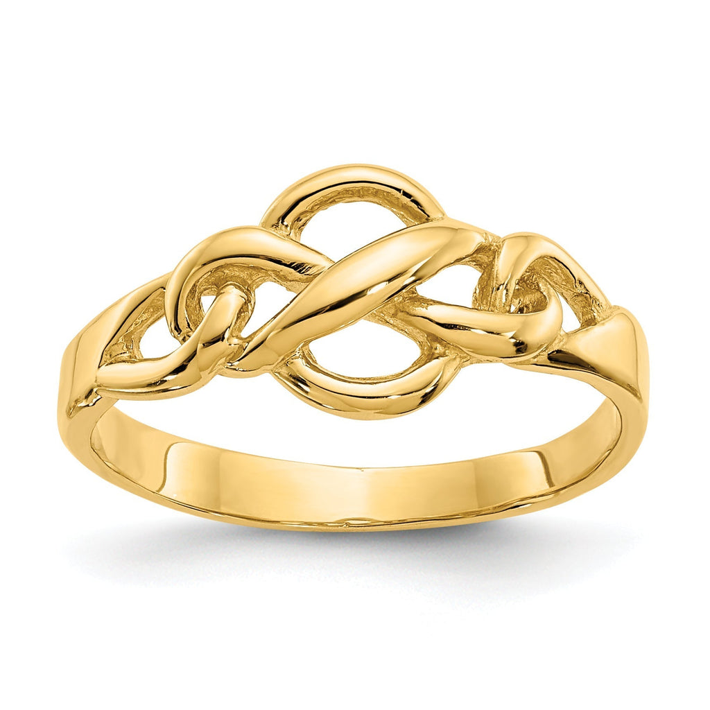 14k Yellow Gold Solid Freeform Knot Ring