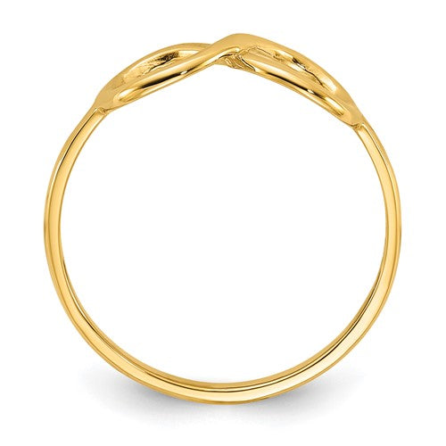 14k Yellow Gold Solid Infinity Ring- Sparkle & Jade-SparkleAndJade.com K5750