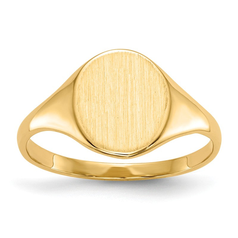 14k Yellow Gold Solid Lightweight 10mm Oval Signet Ring (Ladies Sizes)- Sparkle & Jade-SparkleAndJade.com RS112