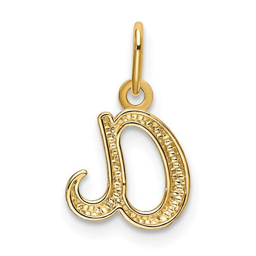 14k Yellow Gold Solid Lowercase Initial Charm Pendant - Various Letters- Sparkle & Jade-SparkleAndJade.com 