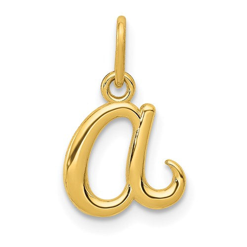 14k Yellow Gold Solid Lowercase Initial Charm Pendant - Various Letters- Sparkle & Jade-SparkleAndJade.com YC1060A