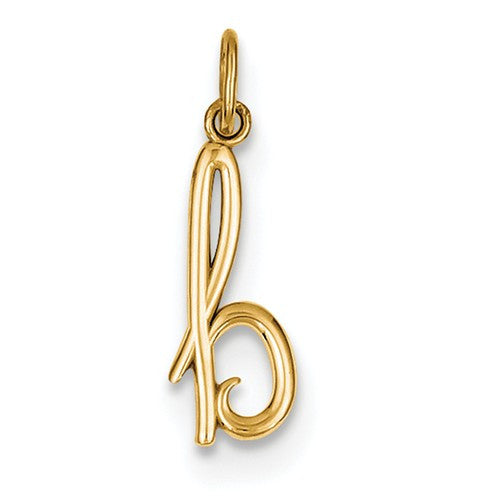 14k Yellow Gold Solid Lowercase Initial Charm Pendant - Various Letters- Sparkle & Jade-SparkleAndJade.com YC1060B