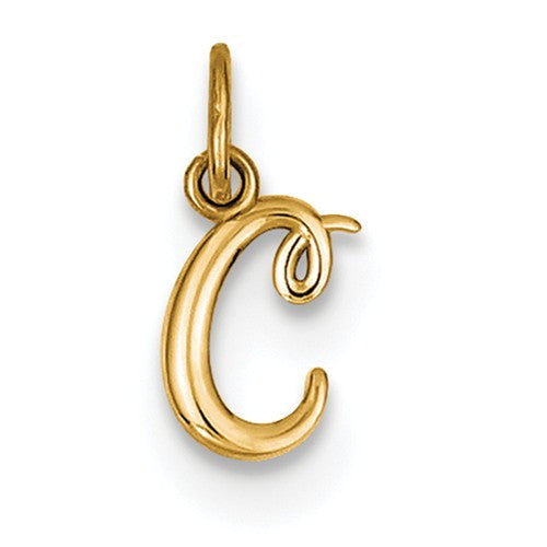 14k Yellow Gold Solid Lowercase Initial Charm Pendant - Various Letters- Sparkle & Jade-SparkleAndJade.com YC1060C