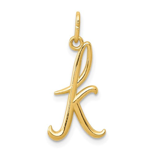 14k Yellow Gold Solid Lowercase Initial Charm Pendant - Various Letters- Sparkle & Jade-SparkleAndJade.com YC1060K