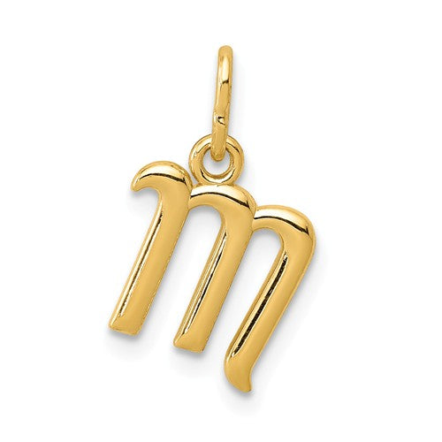 14k Yellow Gold Solid Lowercase Initial Charm Pendant - Various Letters- Sparkle & Jade-SparkleAndJade.com YC1060M