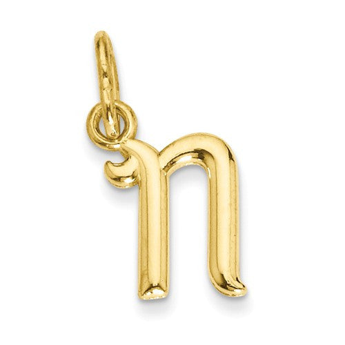 14k Yellow Gold Solid Lowercase Initial Charm Pendant - Various Letters- Sparkle & Jade-SparkleAndJade.com YC1060N