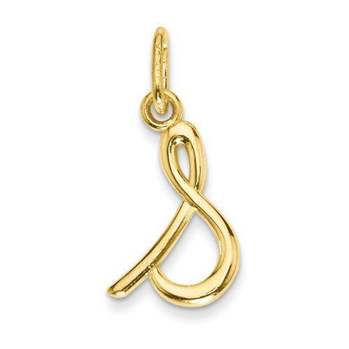 14k Yellow Gold Solid Lowercase Initial Charm Pendant - Various Letters- Sparkle & Jade-SparkleAndJade.com YC1060S
