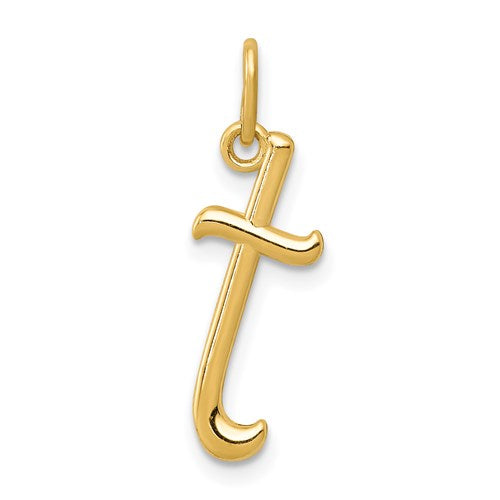 14k Yellow Gold Solid Lowercase Initial Charm Pendant - Various Letters- Sparkle & Jade-SparkleAndJade.com YC1060T