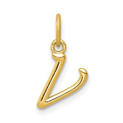 14k Yellow Gold Solid Lowercase Initial Charm Pendant - Various Letters- Sparkle & Jade-SparkleAndJade.com YC1060V