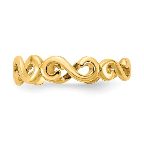 14k Yellow Gold Solid Swirl Toe Ring- Sparkle & Jade-SparkleAndJade.com D1967
