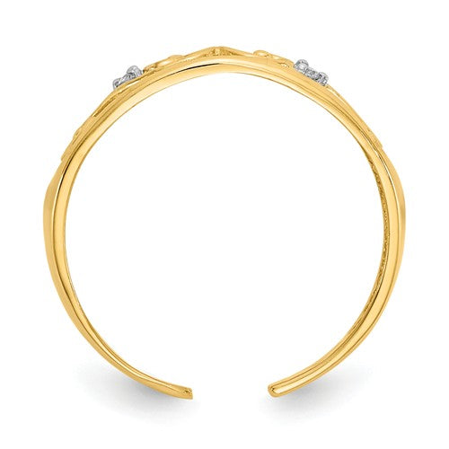 14k Yellow Gold .02ct Diamond Scroll Toe Ring- Sparkle & Jade-SparkleAndJade.com XCH626 RM5653-002-YA