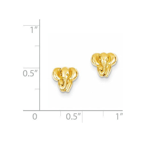 14k Yellow or White Gold Elephant Earrings- Sparkle & Jade-SparkleAndJade.com 