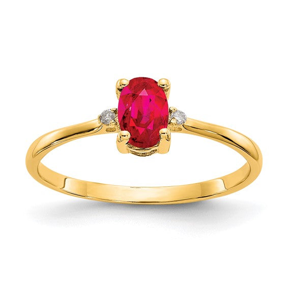 14k or 10k Gold Diamond & Oval Genuine Gemstone Birthstone Rings- Sparkle & Jade-SparkleAndJade.com 10XBR208