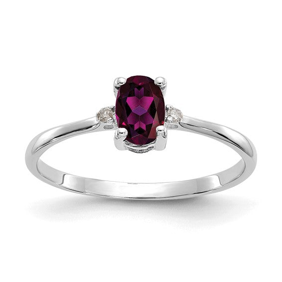 14k or 10k Gold Diamond & Oval Genuine Gemstone Birthstone Rings- Sparkle & Jade-SparkleAndJade.com 10XBR219