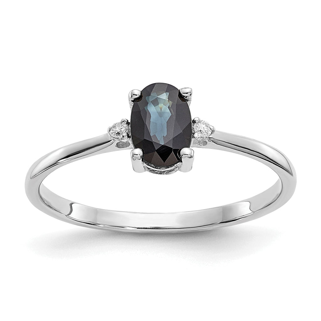 14k or 10k Gold Diamond & Oval Genuine Gemstone Birthstone Rings- Sparkle & Jade-SparkleAndJade.com XBR222