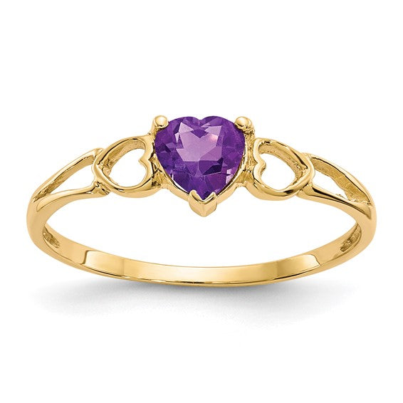 14k or 10k Gold Genuine Heart Petite Birthstone Rings- Sparkle & Jade-SparkleAndJade.com 10XBR155