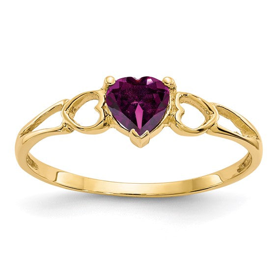 14k or 10k Gold Genuine Heart Petite Birthstone Rings- Sparkle & Jade-SparkleAndJade.com 10XBR159